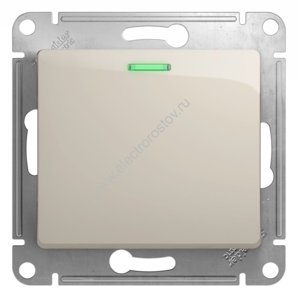 Glossa Молочный Переключатель 1-клавишный с подсветкой Schneider Electric