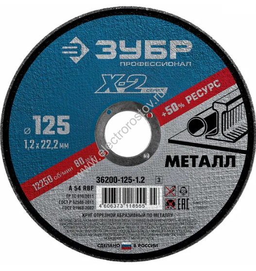 Круг по металлу 125х1,2х22,23мм ЗУБР