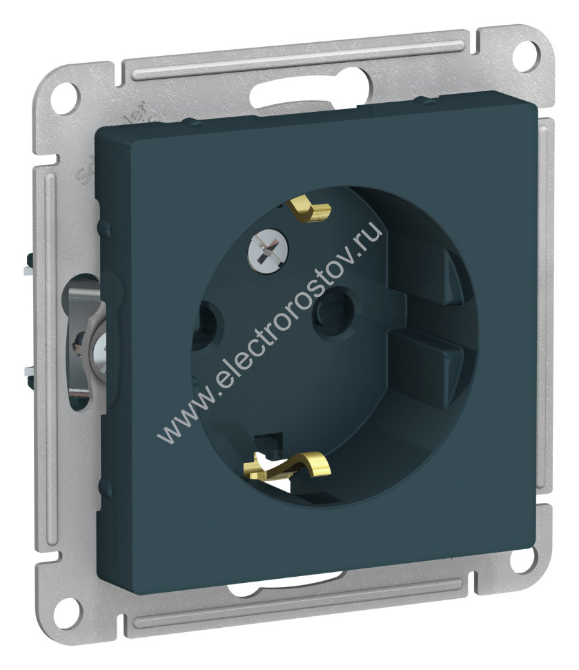 AtlasDesign Изумруд Розетка 1-ая с/з со шторками Schneider Electric