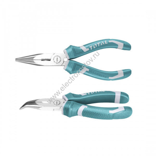 Длинногубцы 160мм с изогнутыми губками TOTAL
