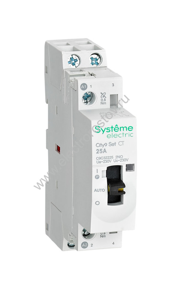 City9 Контактор модульный 1P 230V 2НО 25A ручное упр. AC Schneider Electric