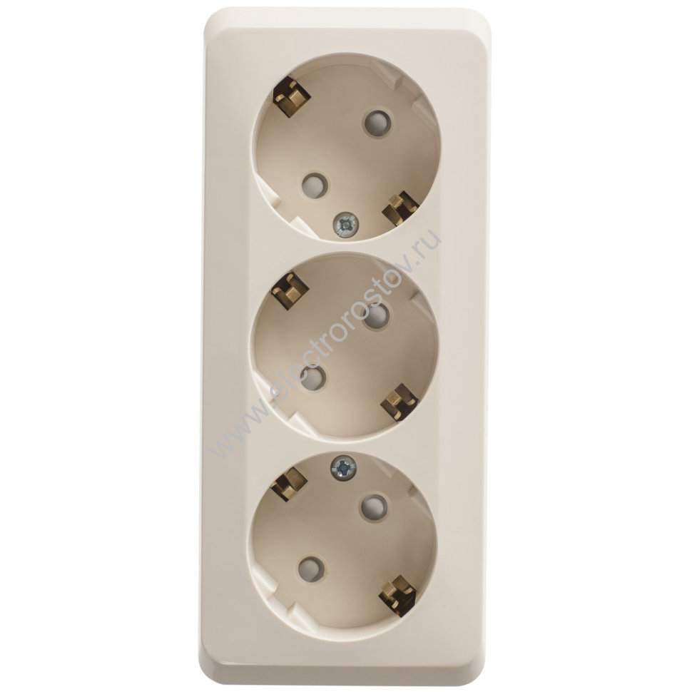 Этюд Крем Розетка 3-ая с/з со шторками Schneider Electric