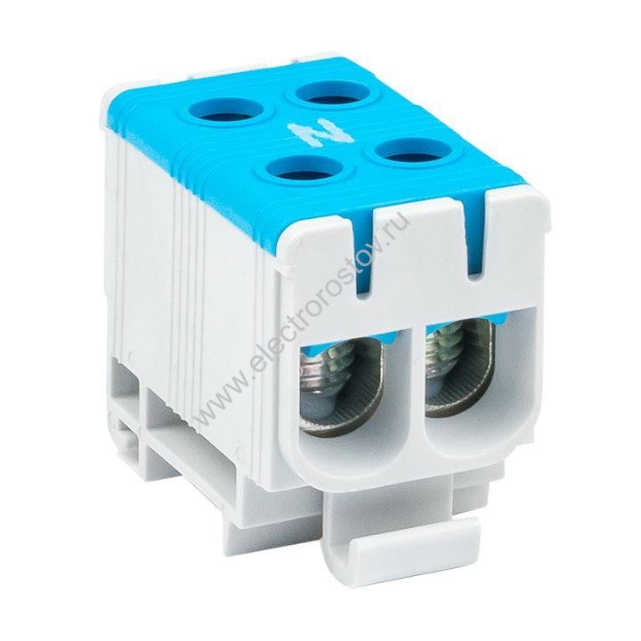 Клемма силовая вводная двойная КСВ 16-50 кв мм. синяя EKF