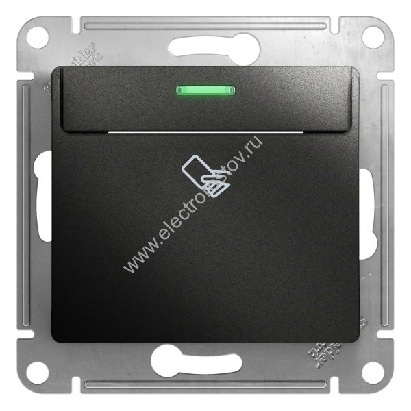 Glossa Антрацит Выключатель карточный Schneider Electric