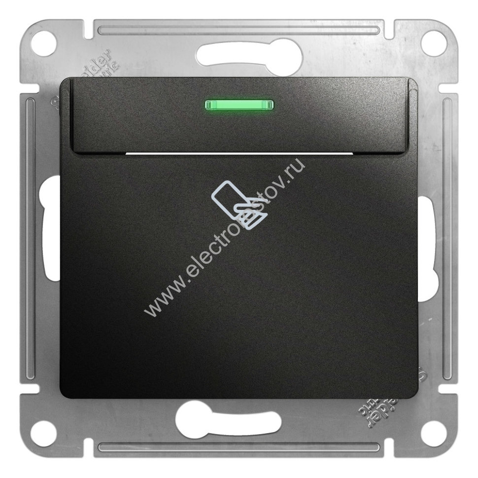 Glossa Антрацит Выключатель карточный Schneider Electric