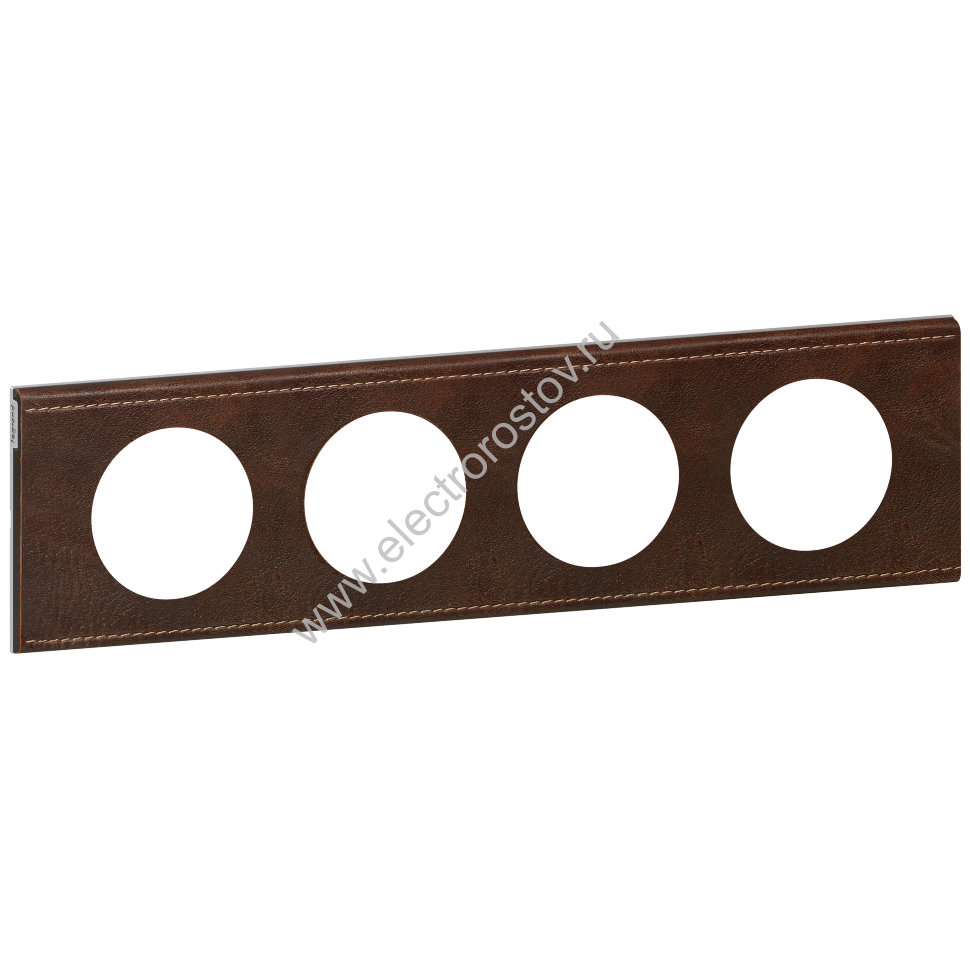 Celiane Коричневая текстурная кожа Рамка 4-ая (2+2+2+2 мод) Legrand