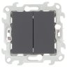 Simon 24 Графит Выключатель 2-клавишный Push and Go Simon