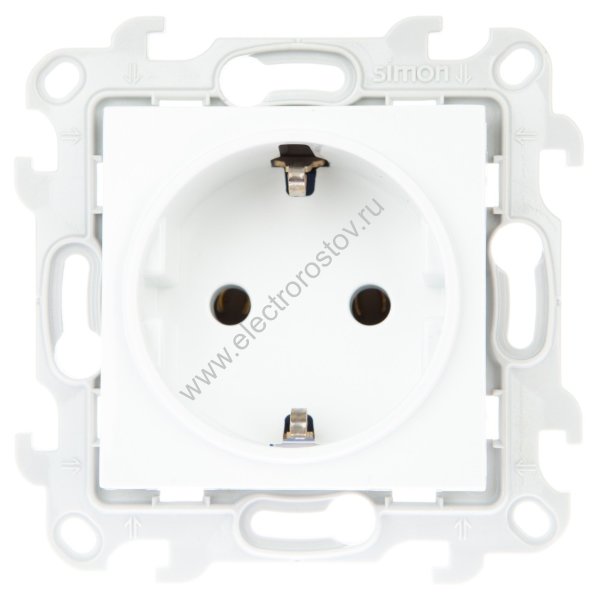 Simon 24 Белый Розетка 1-ая с заземлением Simon