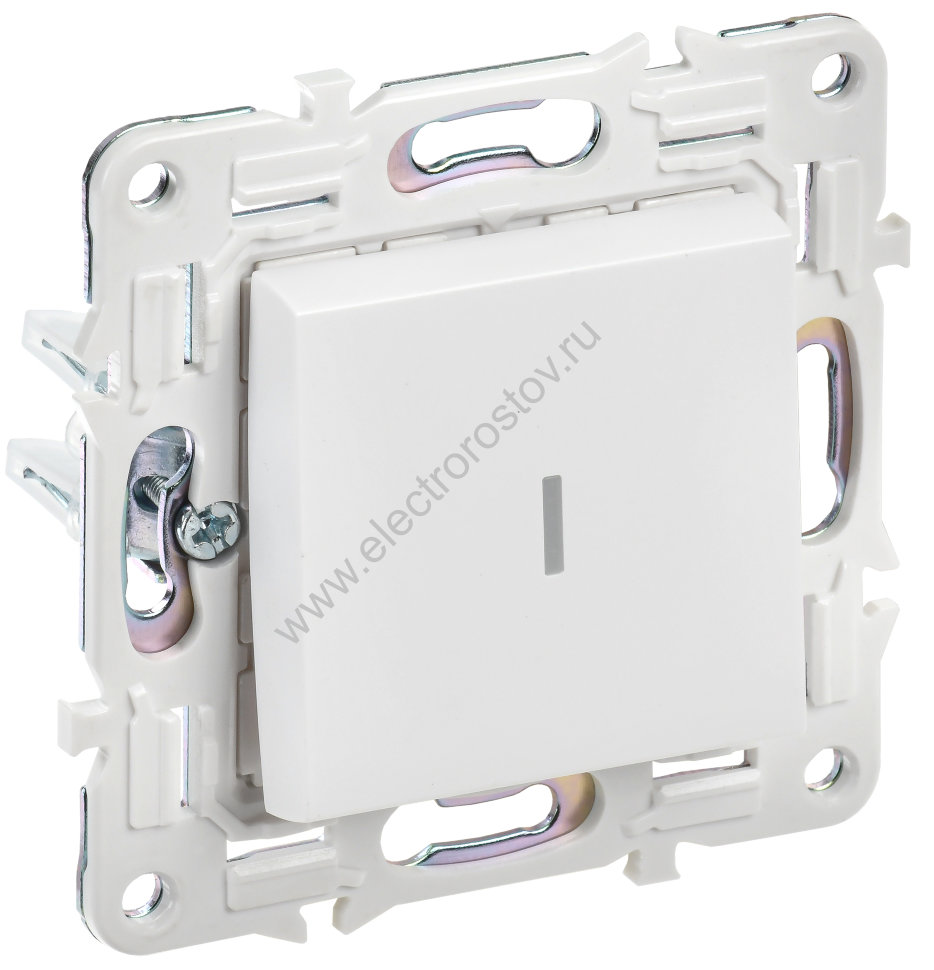 IEK SKANDY Арктический белый Выключатель 1-клавишный с индикацией 10А SK-V07W