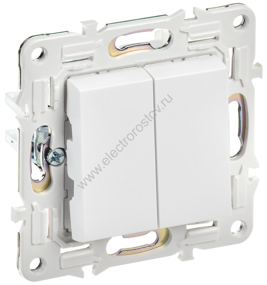 IEK SKANDY Арктический белый Выключатель 2-клавишный перекрестный 10А SK-V06W