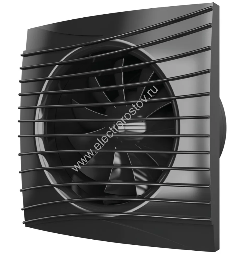 Вентилятор 100мм черный 90м³/ч, 19Вт, 25дБ, с клапаном (малошумный) DiCiTi