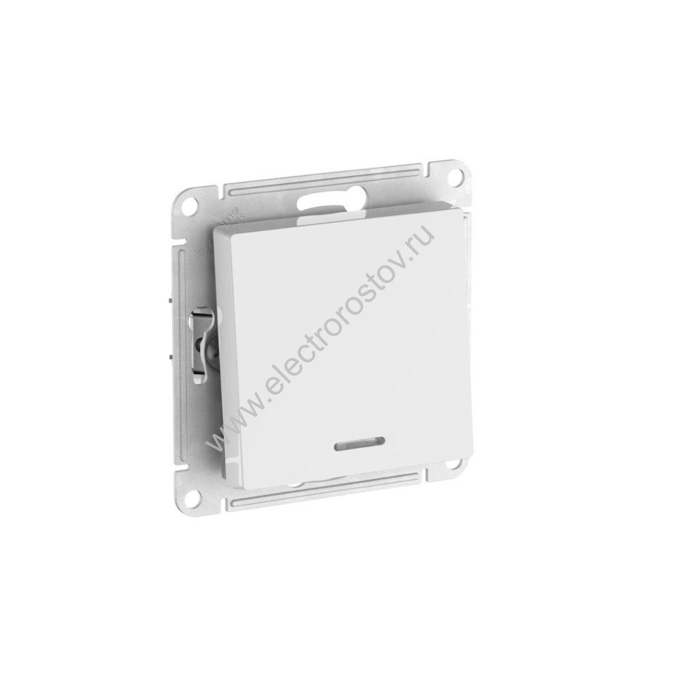 AtlasDesign Бел Выключатель 1-клавишный с подсветкой с быстрозажим. клеммами Schneider Electric