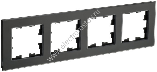 IEK BRITE DECOR Черный матовый стекло Рамка 4-м РУ-4-2-Бр