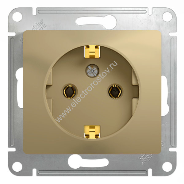 Glossa Титан Розетка 1-ая с заземлением Schneider Electric