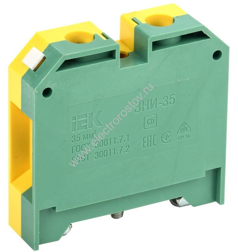 Зажим наборный ЗНИ 35мм²  желто-зеленая IEK