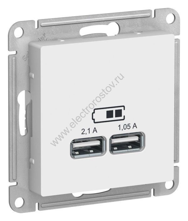 AtlasDesign Бел Розетка USB A+A; 5В/2,1A; 2x5В/1,05A Schneider Electric
