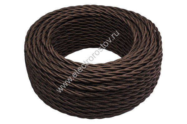 Витой провод 3*2,5, коричневый, глянец 50м
