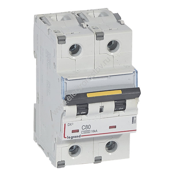 DX3 Автоматический выключатель 2P 3мод C80 10/16кА Legrand