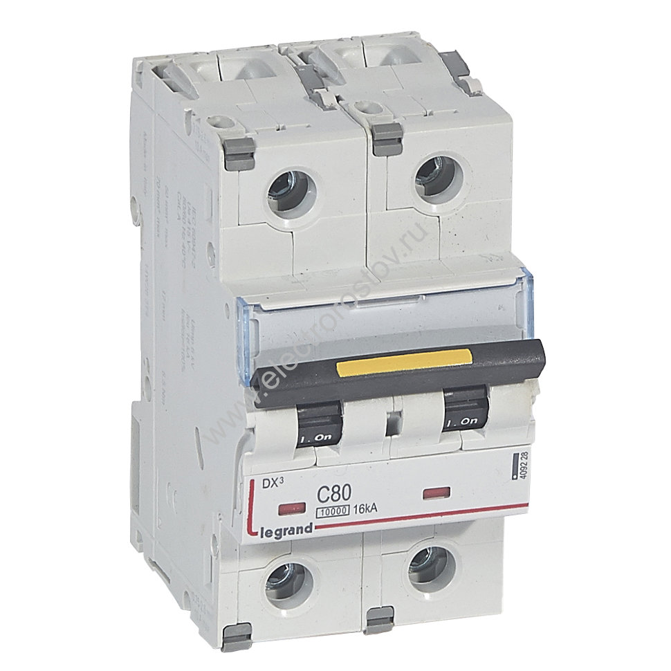 DX3 Автоматический выключатель 2P 3мод C80 10/16кА Legrand