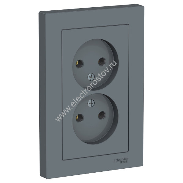 AtlasDesign Грифель Розетка 2-ая без заземления, в сборе Schneider Electric
