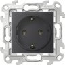 Simon 24 Графит Розетка 1-ая с заземлением Simon