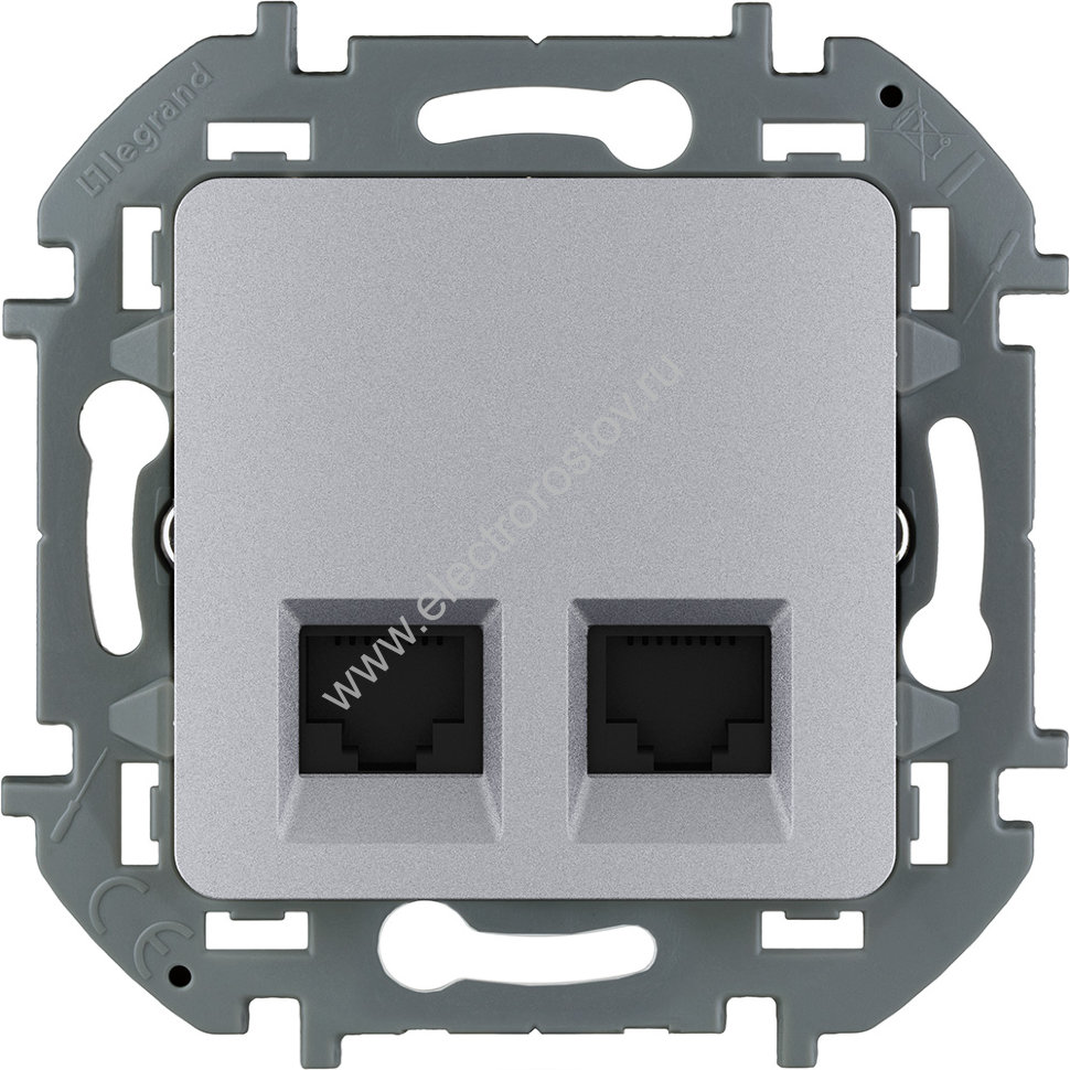 INSPIRIA Алюминий Розетка 2-ая RJ 45 - категория 6 - UTP Legrand