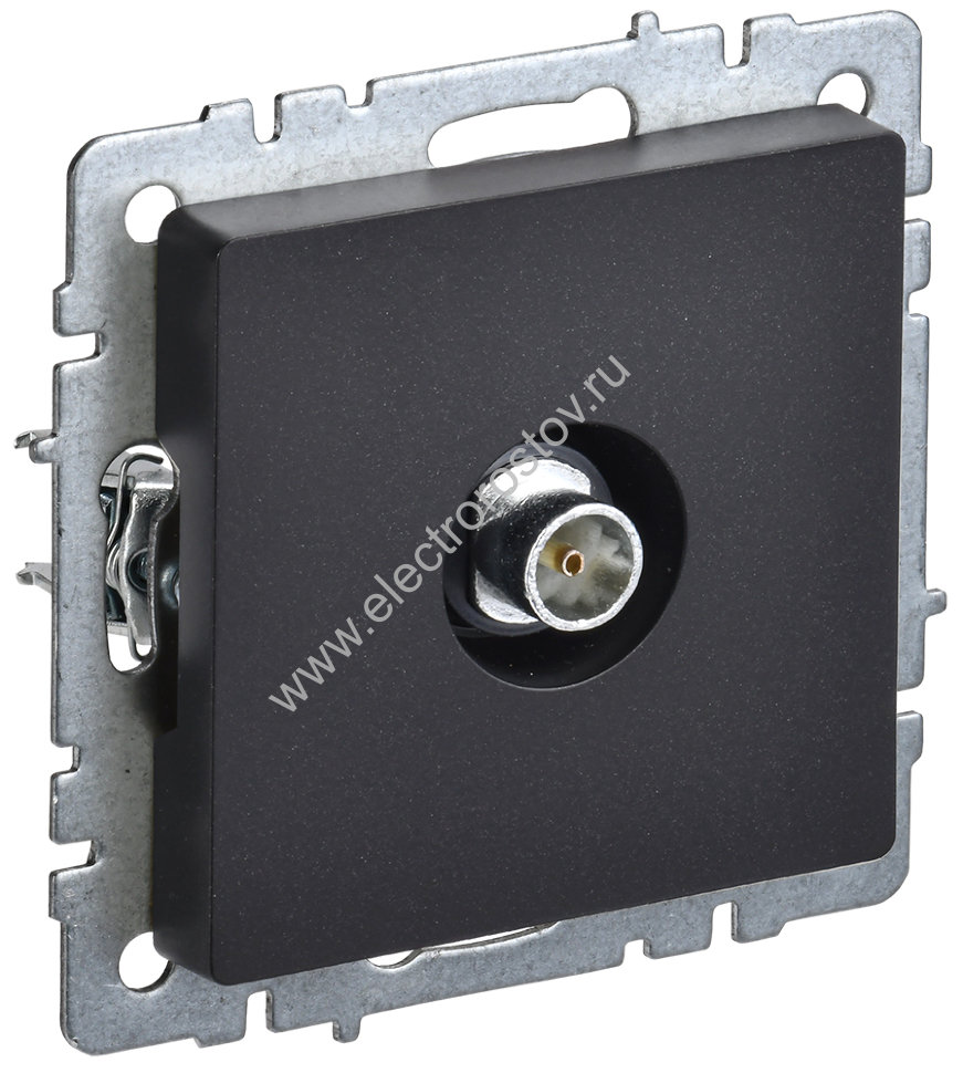IEK BRITE BASE Черный Розетка TV оконечная РТВ11-0-БрЧ