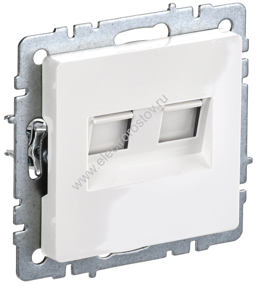 IEK BRITE BASE Белый Розетка комп. 2-ая RJ45 кат.6 РК11-2-БрБ
