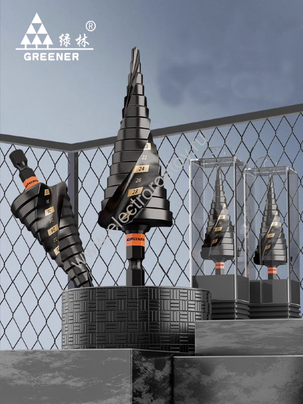 Сверло ступенчатое 4-32 мм Greener