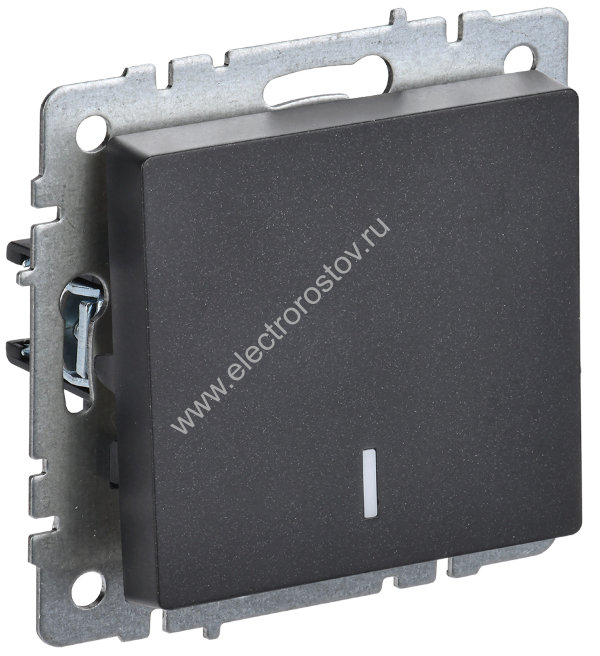 IEK BRITE BASE Черный Выключ. 1-кл с индик 10А ВС10-1-1-БрЧ
