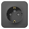Blanca наруж Антрацит Розетка с/з со шторками 16А, 250В, изолир. пластина Schneider Electric
