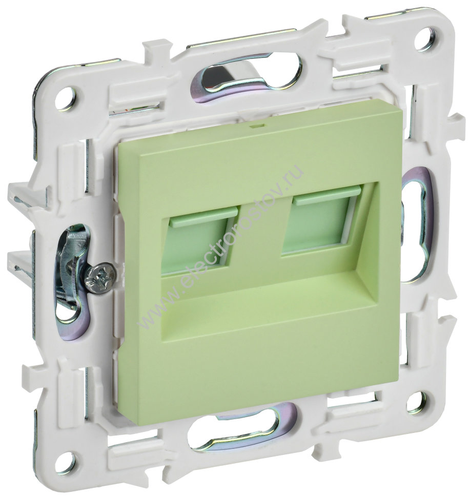 IEK SKANDY Мятный Розетка компьютерная двойная RJ45 кат.6 SK-K04G