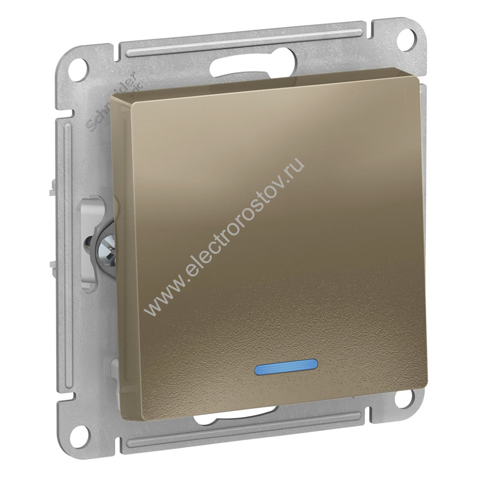 AtlasDesign Шампань Выключатель 1-клавишный с подсветкой Schneider Electric