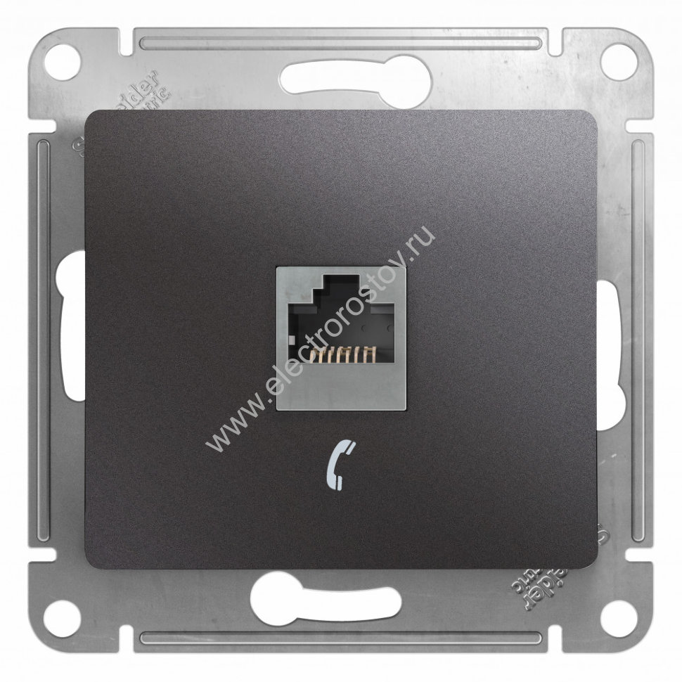 Glossa Графит Розетка телефонная RJ11 Schneider Electric