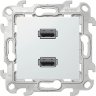 Simon 24 Белый Розетка 2хUSB 2.0 тип A Simon