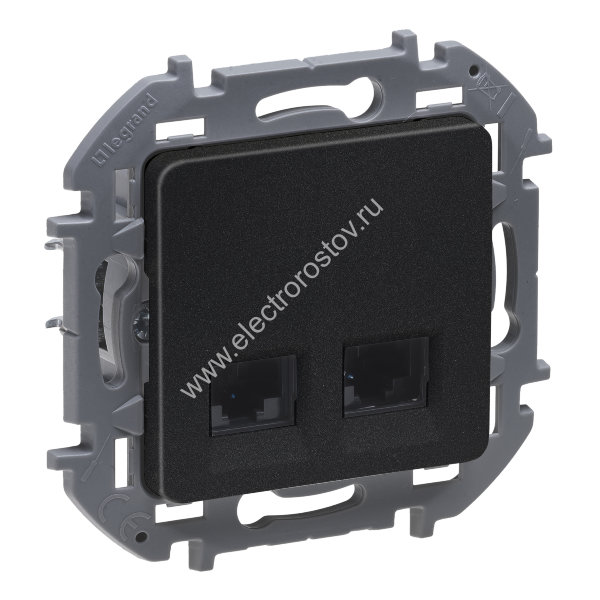 INSPIRIA Антрацит Розетка 2-ая RJ 45 - категория 6 - UTP Legrand