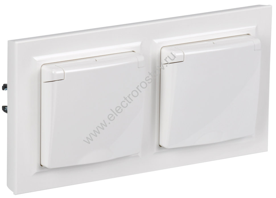 IEK BRITE Белый Розетка с кр. 16А IP44 РСбш10-3-44-БрБ в сборе 2шт