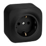 Quteo Чёрный матовый Розетка 1-я с/з с предварительным подключением Legrand