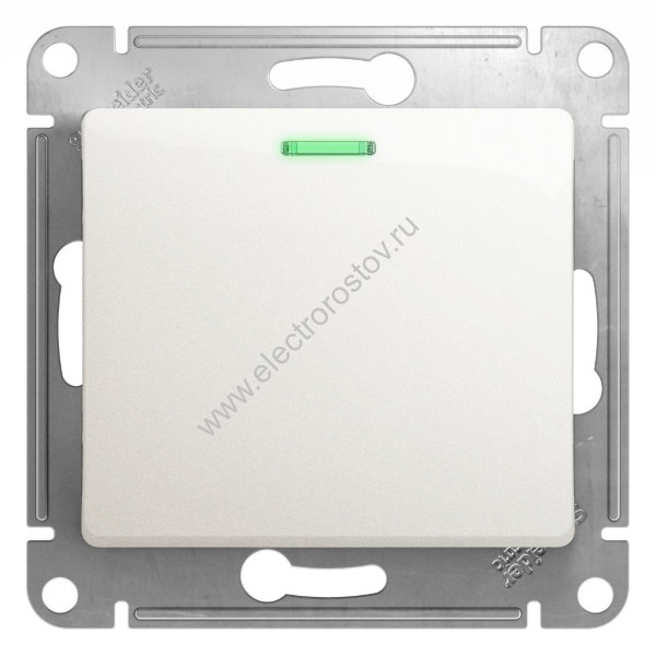 Glossa Перламутр Выключатель 1-клавишный с подсветкой Schneider Electric