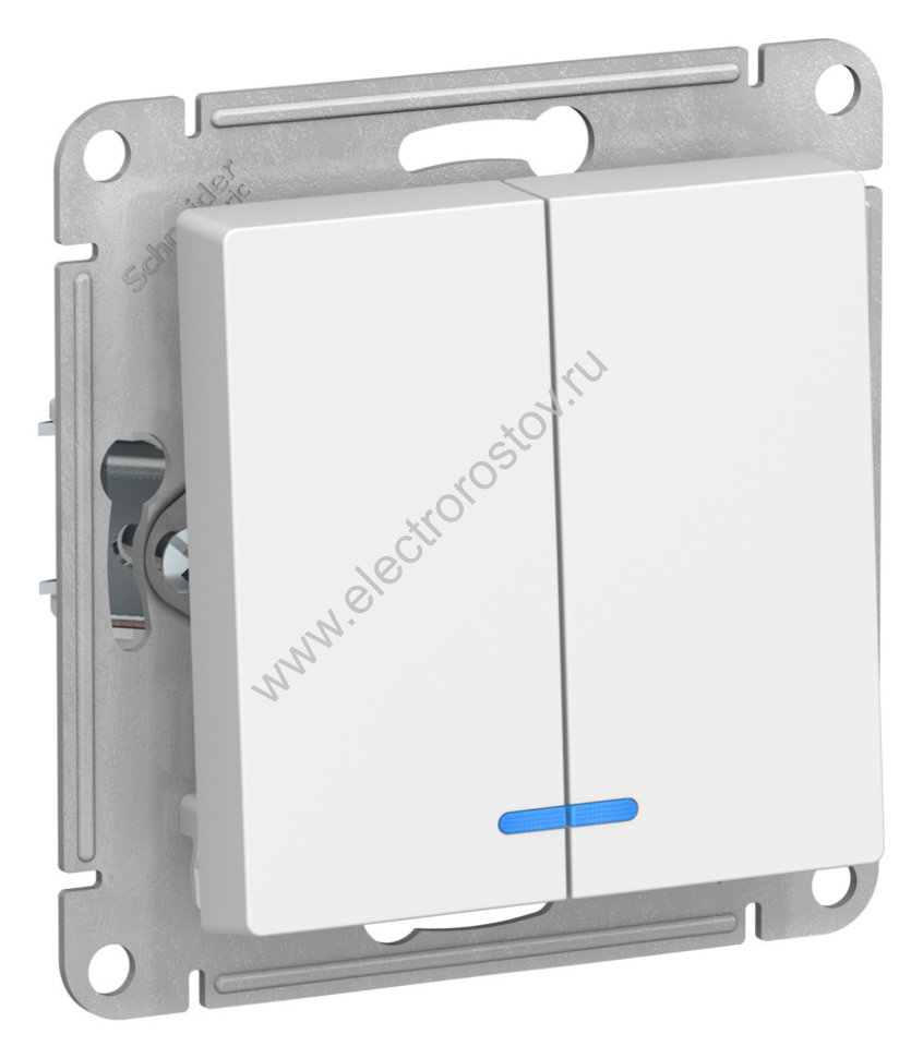 AtlasDesign Лотос Выключатель 2-клавишный с подсветкой Schneider Electric