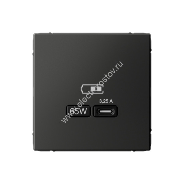 Systeme Electric ArtGallery Базальт USB Розетка тип-С 65Вт высокоскор.заряд. QC, PD, механизм