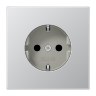 LS 990 Алюминий Розетка с/з безвинт. зажим JUNG