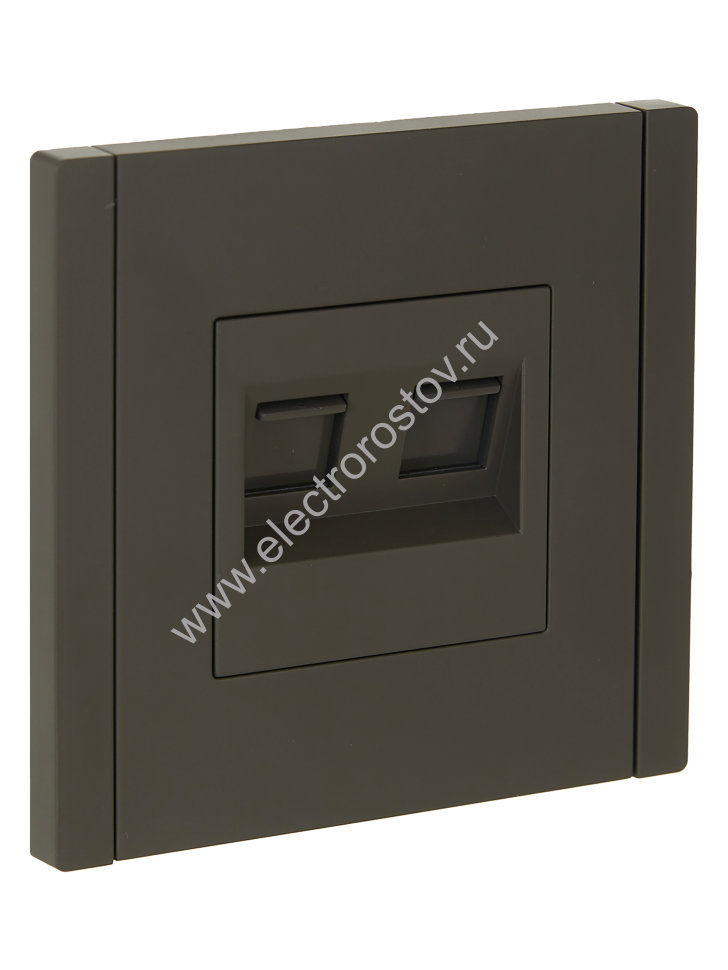 IEK FORTE&PIANO Серый Розетка комп. 2-ая RJ45 кат.5E FP333