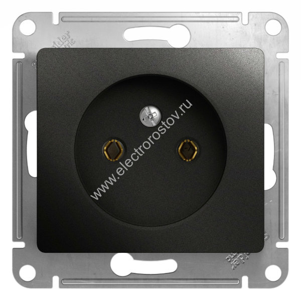 Glossa Антрацит Розетка 1-ая без заземления Schneider Electric
