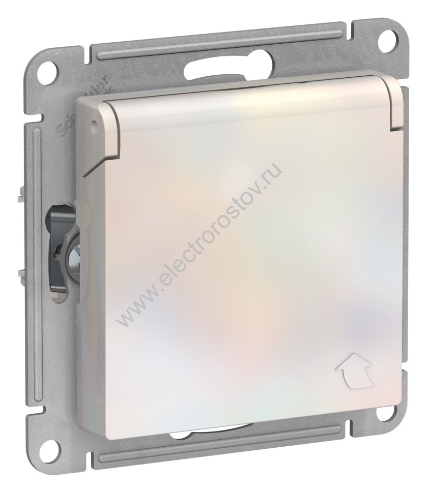 AtlasDesign Жемчуг Розетка 1-ая с/з со шторками, с крышкой, IP20 Schneider Electric