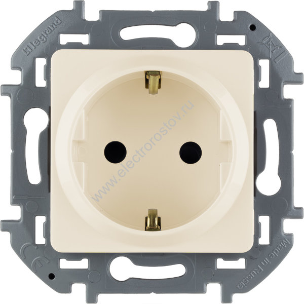 INSPIRIA Слоновая кость Розетка с заземлением со штроками Legrand