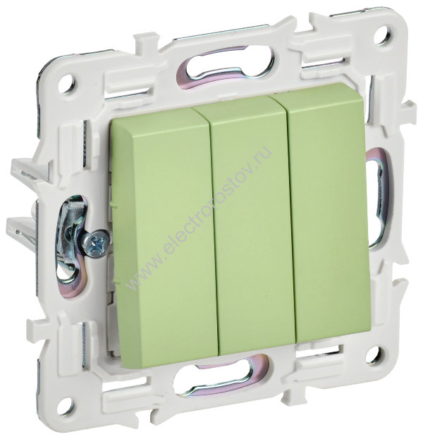 IEK SKANDY Мятный Выключатель 3-клавишный 10А SK-V11G