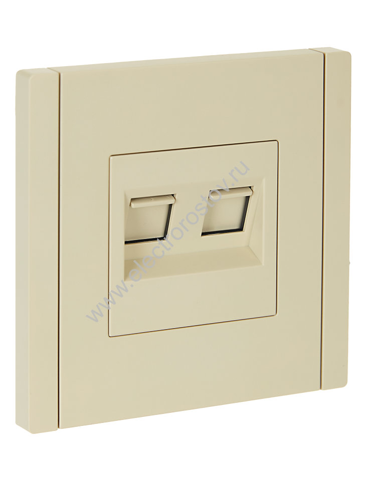 IEK FORTE&PIANO Ваниль Розетка комп. 2-ая RJ45 кат.5E FP433