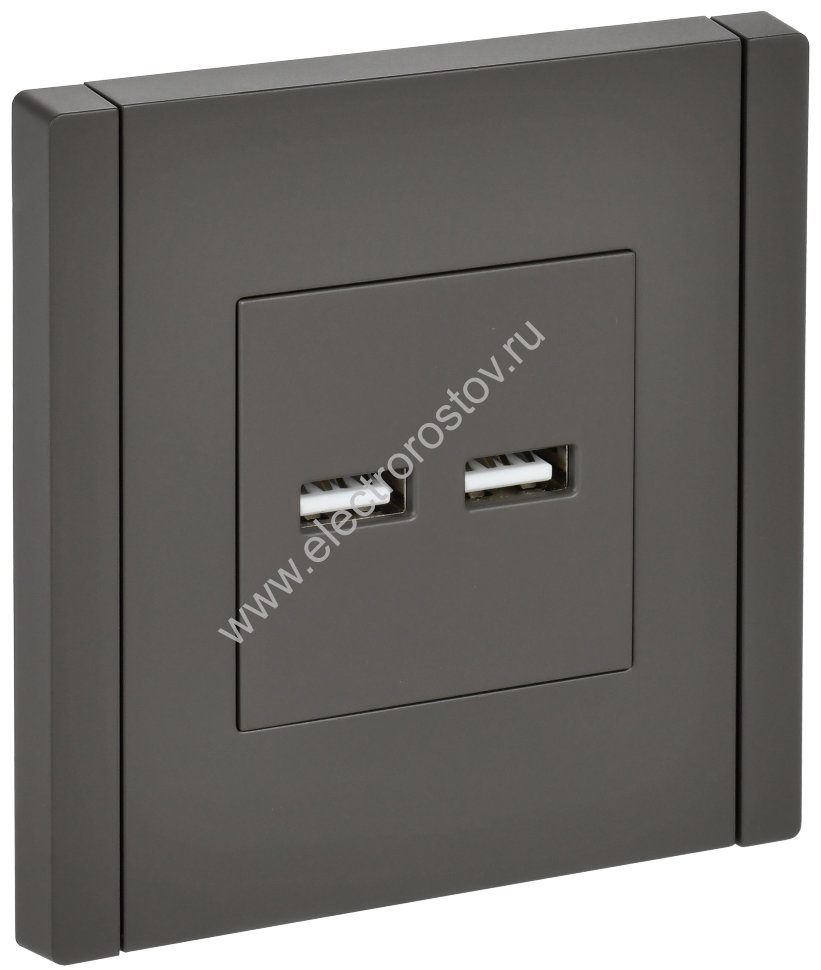IEK FORTE&PIANO Серый Розетка USB A+A 3,1А FP349