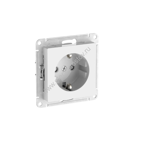 AtlasDesign Бел Розетка 1-ая с/з со шторками с быстрозажим. клеммами Schneider Electric